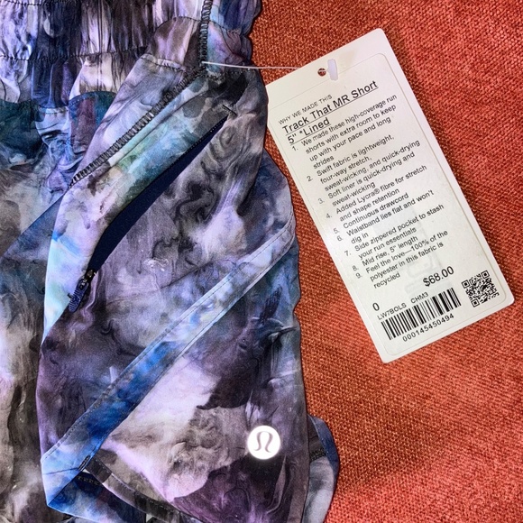 NWT! Lululemon Track That MR Shorts 5" Lined Size 0 Chromasphere Multi CHM3 - Picture 2 of 5